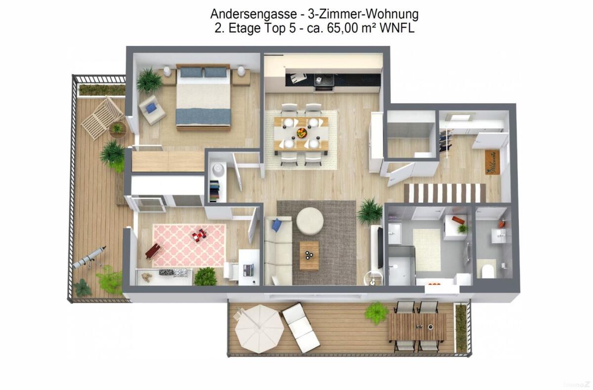 3D Floor Plan - Andersengasse  Top 5