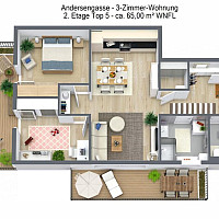 3D Floor Plan - Andersengasse  Top 5