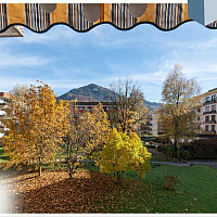 Blick ins Grüne von der Loggia aus