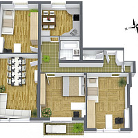 schematischer 3D-Grundriss