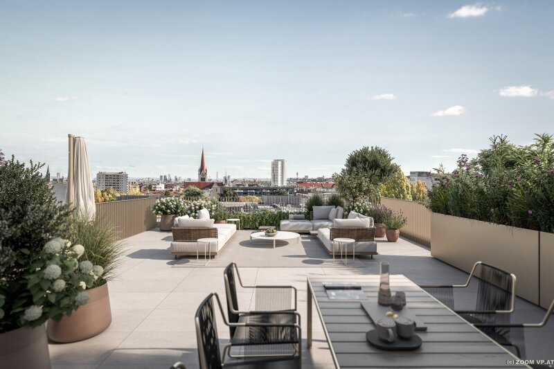 Große Terrasse mit Traumblick über Wien