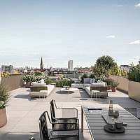 Große Terrasse mit Traumblick über Wien