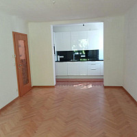 Küche mit Wohnzimmer