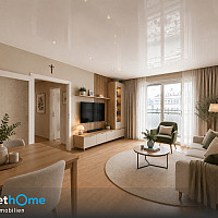 Wohnzimmer mit Loggia Staging