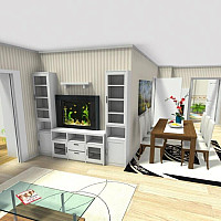 Wohnzimmer open plan Bad Strassgang AW - 3D Foto c