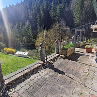 Ostseitige Terrasse mit Blick auf die Teichanlage!