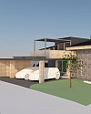 Hauhälfte Eingang mit Carport