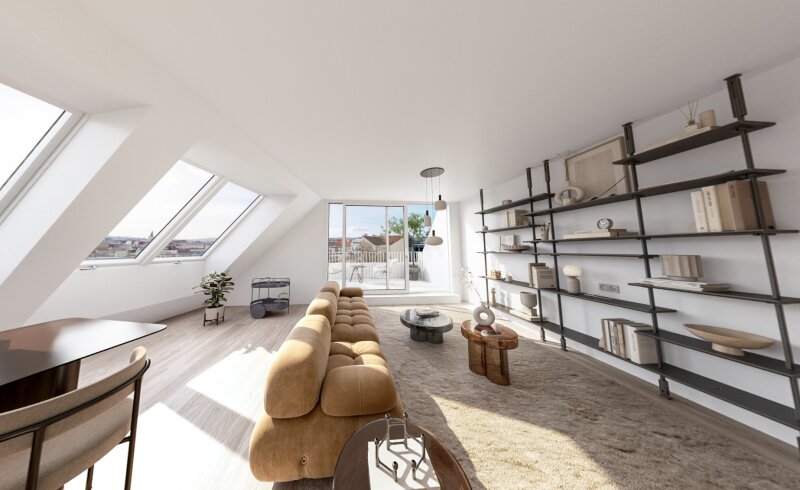 Visualisierung Wohnbereich & Terrasse T2.41