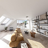 Visualisierung Wohnbereich & Terrasse T2.41