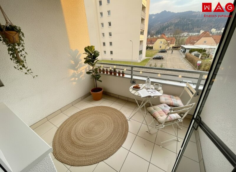 Loggia 1 mit KI dekoriert