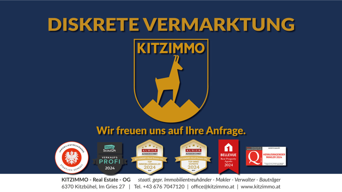 KITZIMMO-diskrete Vermarktung von Luxusimmobilien in Kitzbühel.