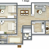 Im Hoffeld - 1. Etage - 3D Floor Plan