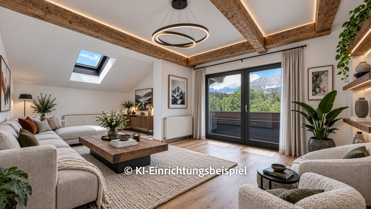 KITZIMMO-Dachgeschosswohnung in Ruhelage mit Kaiserblick kaufen - Immobilien Oberndorf.