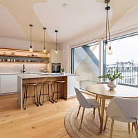 Bsp. Wohn-/Ess-/Kochbereich I - Visualisierung ? Einrichtung mittels KI ergänzt