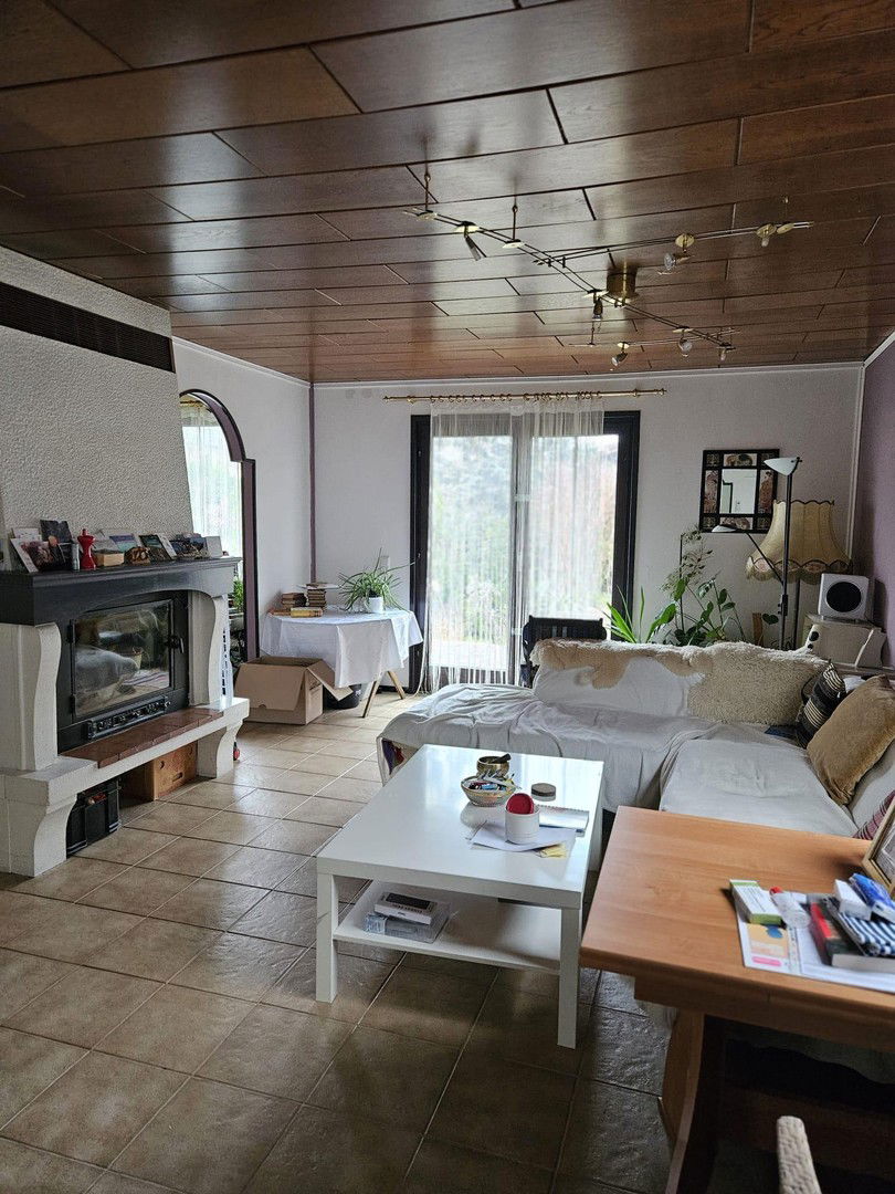 helles Wohnzimmer mit Terrasse