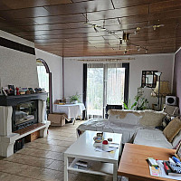 helles Wohnzimmer mit Terrasse