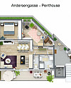 3D Floor Plan - Andersengasse Penthouse Top 6