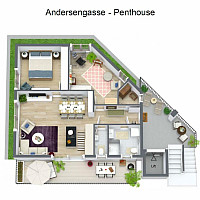 3D Floor Plan - Andersengasse Penthouse Top 6